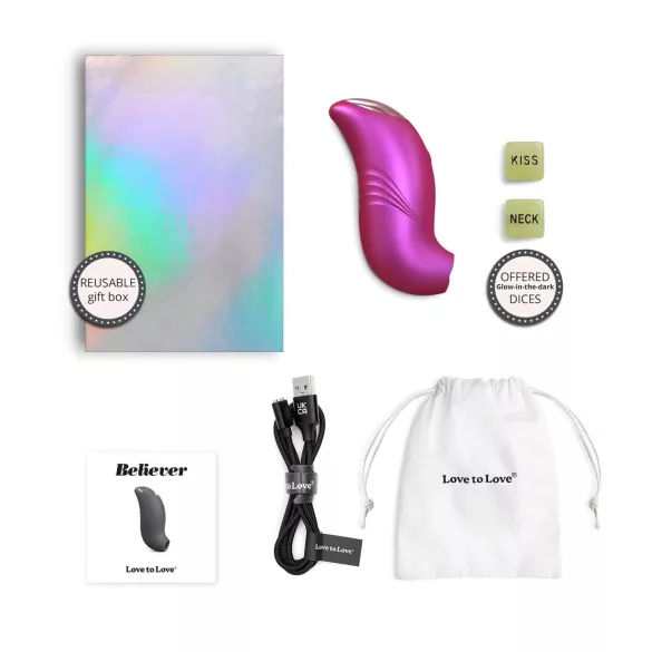 Love to Love Believer - vanntett klitorisvibrator (metallisk rosa)
