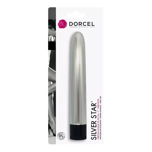 Dorcel Silver Star - klassisk stavvibrator (sølv)