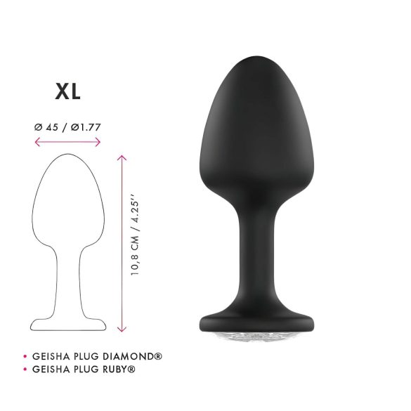 Dorcel Geisha Diamond XL - Svart analplugg med hvit sten