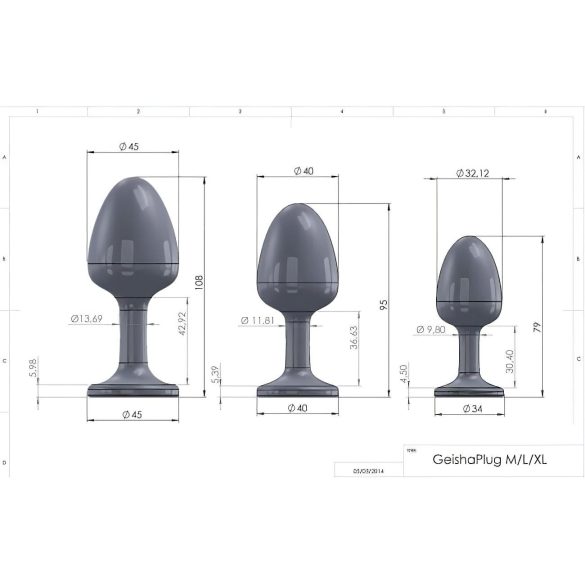 Dorcel Geisha Diamond XL - Svart analplugg med hvit sten