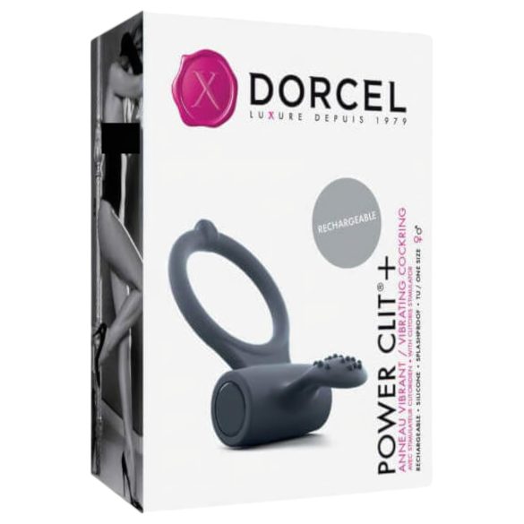 Dorcel Power Clit Plus - oppladbar vibrerende penisring (svart)