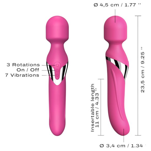 Dorcel Dual Orgasms - oppladbar 2-i-1 massasjevibrator (rosa)