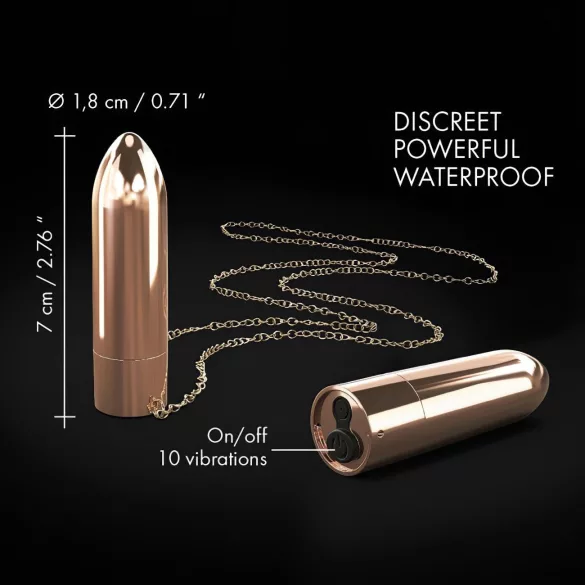 Dorcel - Oppladbar, vanntett vibratorhalskjede (roségull)