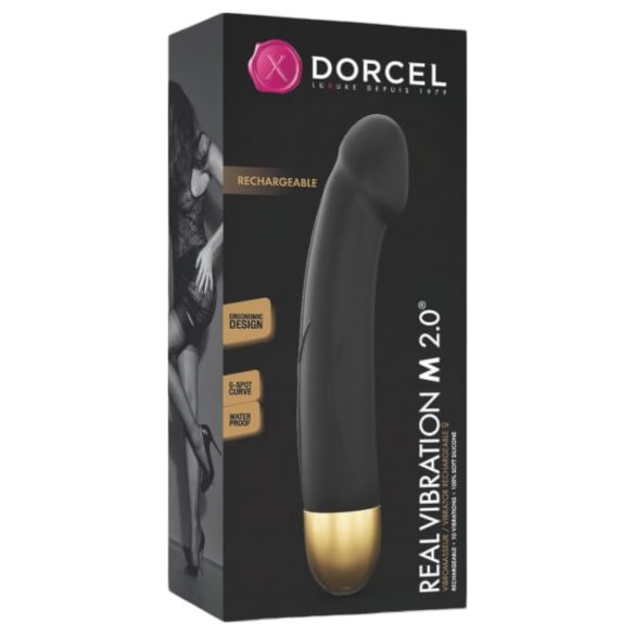 Dorcel Real Vibration M 2.0 - oppladbar vibrator (svart-gull)