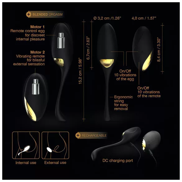 Dorcel Secret Orgasm - vibroegg (svart)