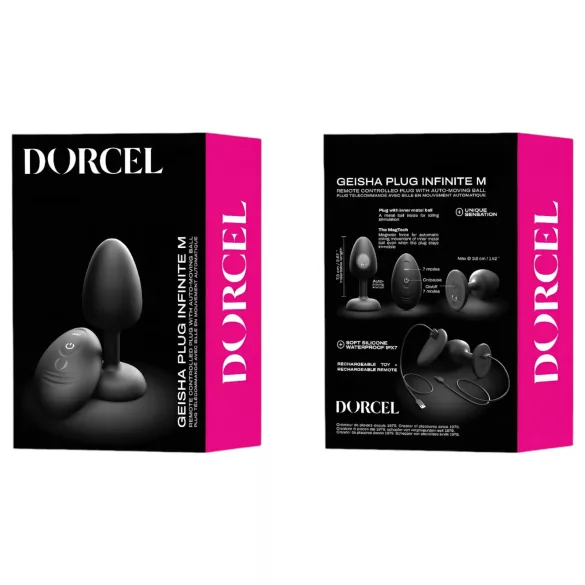 Dorcel - fjernstyrt analvibrator med kuler M - (svart)