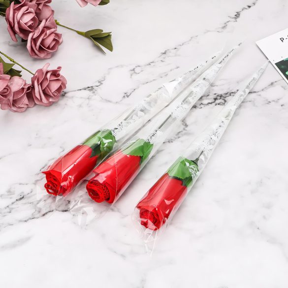 Panty Rose - Fristende tanga med rose - rød (S-L)