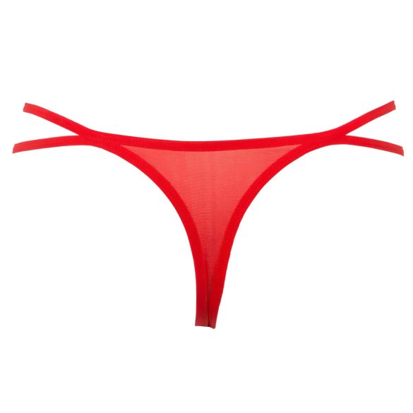 Panty Rose - Fristende tanga med rose - rød (S-L)