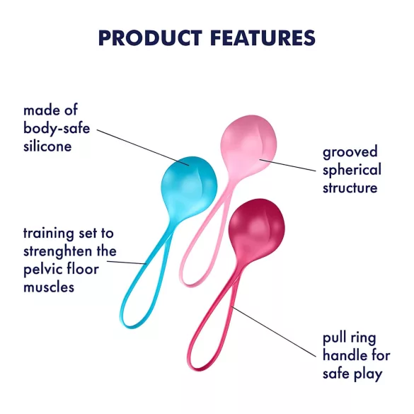 Satisfyer Styrkeballer - Kegelballsett (3 deler)