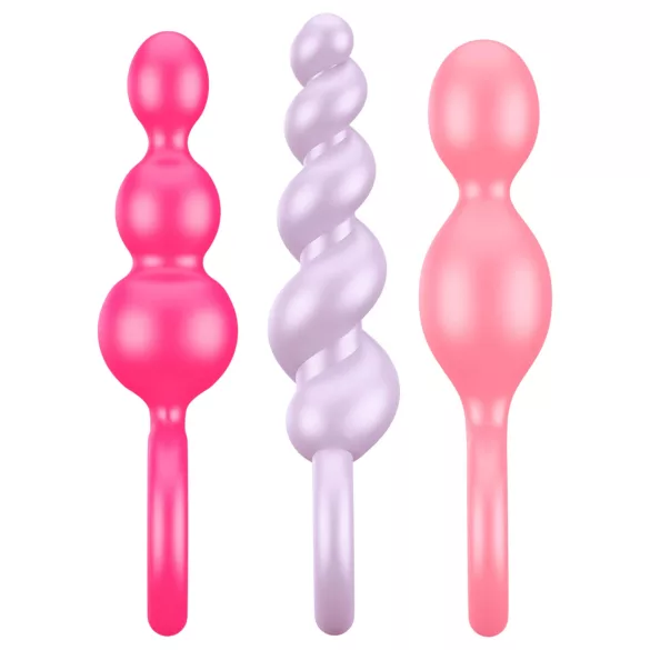 Satisfyer Booty Call - farget analplugg-sett (3 deler)