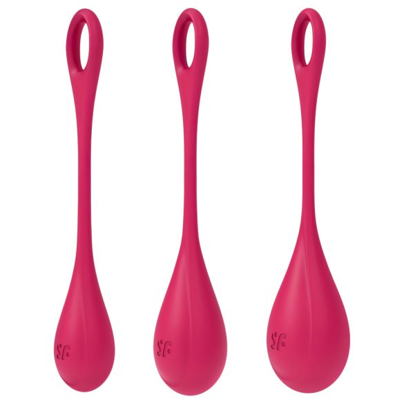 Satisfyer Yoni Power 1 - Rød Benkuleksett (3 deler)