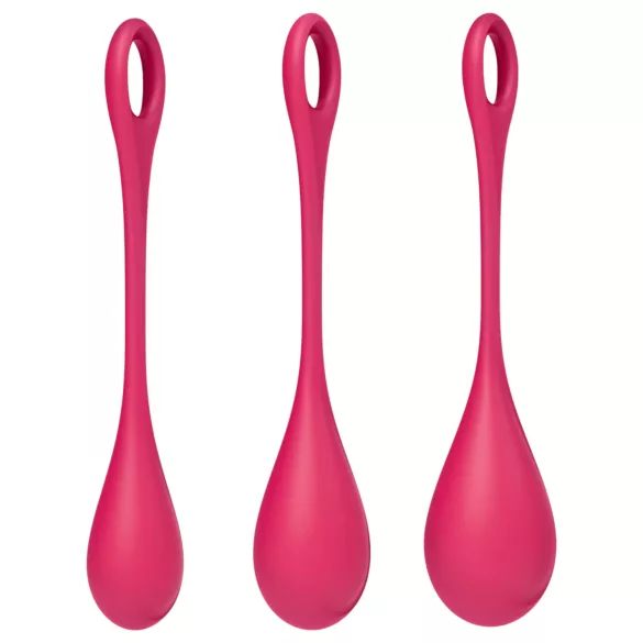 Satisfyer Yoni Power 1 - Rød Benkuleksett (3 deler)