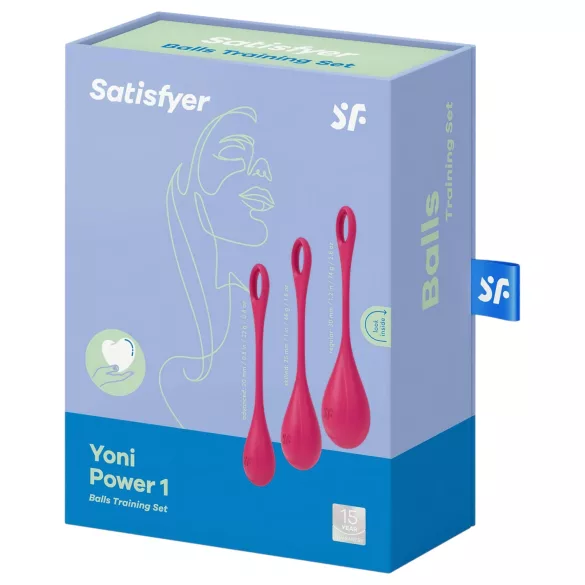 Satisfyer Yoni Power 1 - Rød Benkuleksett (3 deler)