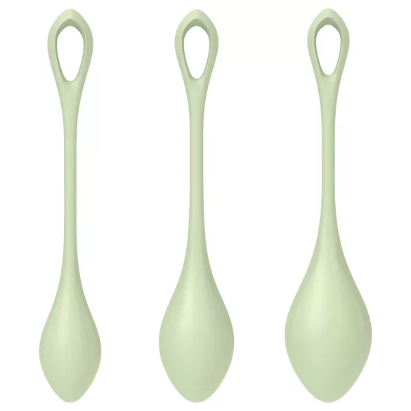 Satisfyer Yoni Power 2 - grønn kegelsett (3 deler)