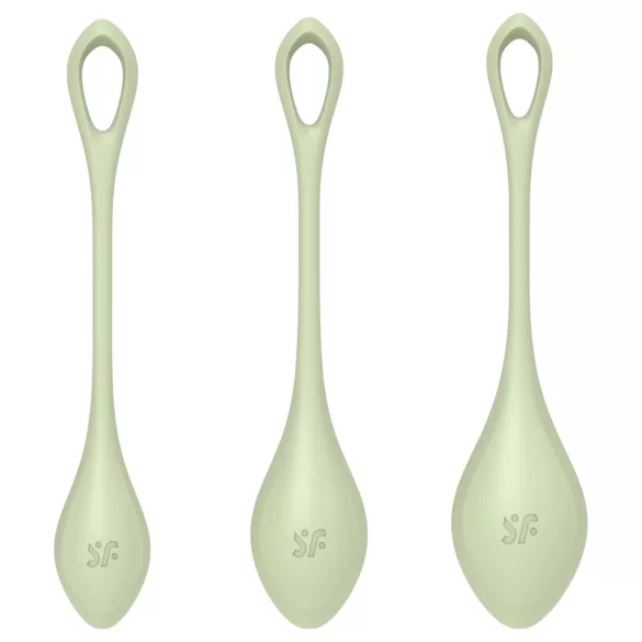 Satisfyer Yoni Power 2 - grønn kegelsett (3 deler)