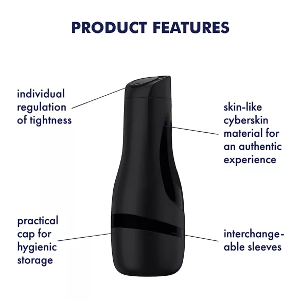 Satisfyer Men Classic - svart, manuell sugemasturbator