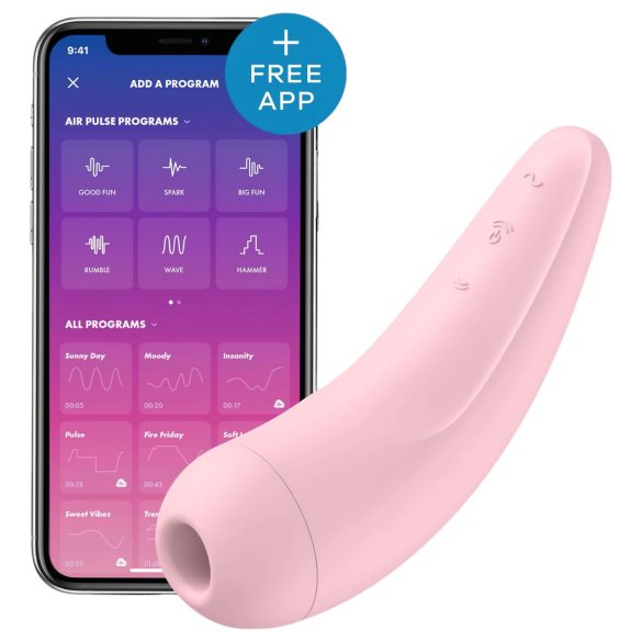 Satisfyer Curvy 2+ - smart klitorisstimulator med luftpulser (rosa)