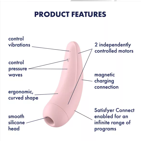 Satisfyer Curvy 2+ - smart klitorisstimulator med luftpulser (rosa)