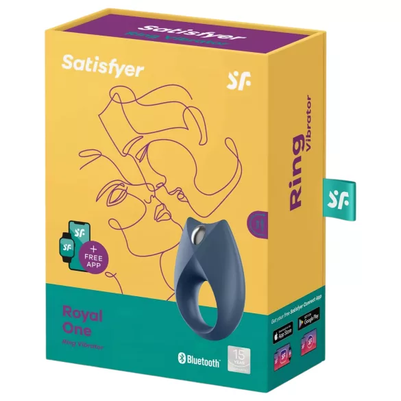 Satisfyer Royal One - App-styrt vibrasjons-penisring for menn (blå)