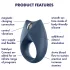 Satisfyer Royal One - App-styrt vibrasjons-penisring for menn (blå)