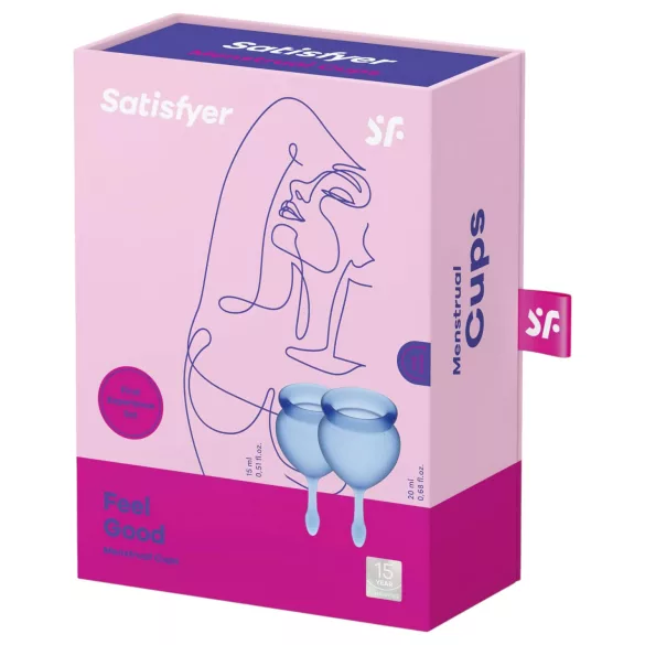 Satisfyer Feel Good - menstruasjonskopp sett (blå) - 2 stk