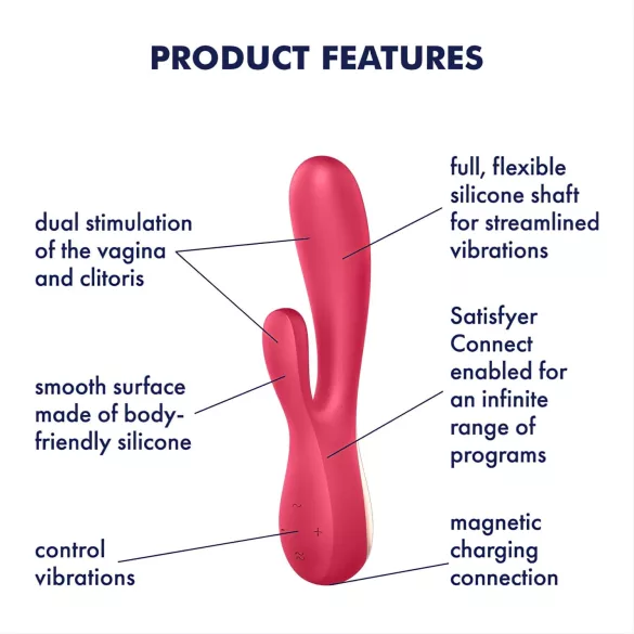 Satisfyer Mono Flex - smart vannbestandig vibrator (rød)