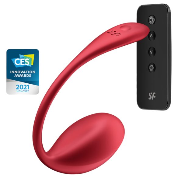 Satisfyer Shiny Petal - rød vibrerende egg med fjernkontroll