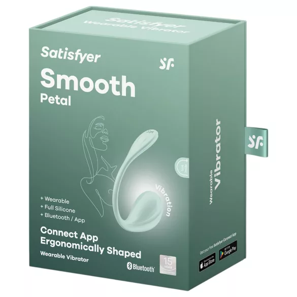 Satisfyer Smooth Petal - bærbart app-styrt vibrerende egg (grønn)