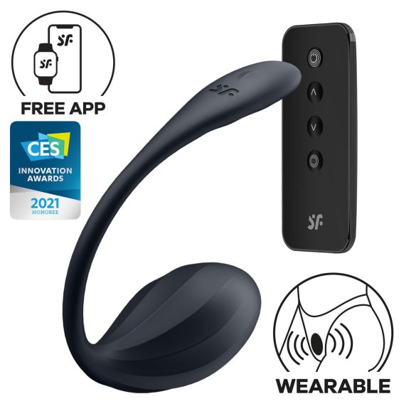 Satisfyer Ribbed Petal - trådløst vibrerende egg (svart)