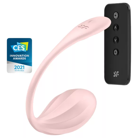 Satisfyer Ribbed Petal - bærbart vibrerende egg med fjernkontroll (rosa)