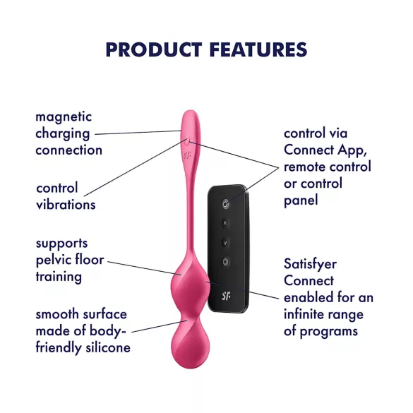 Satisfyer Love Birds 2 - App-styrt vibrerende geishakule (rosa)