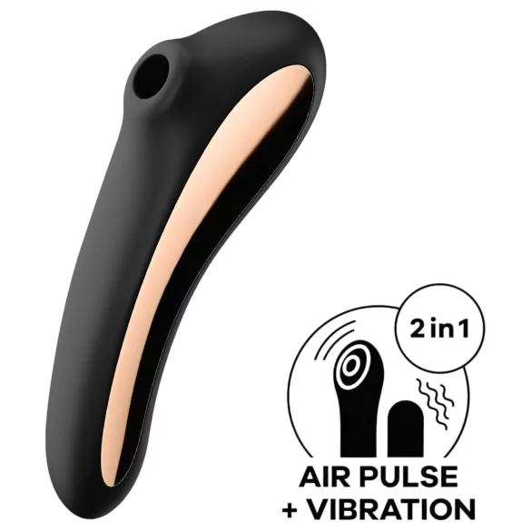 Satisfyer Dual Kiss - Oppladbar vaginal og klitorisvibrator (svart)