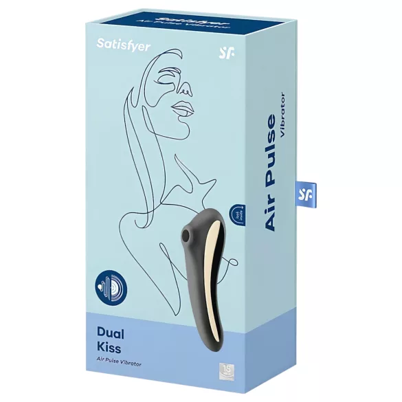 Satisfyer Dual Kiss - Oppladbar vaginal og klitorisvibrator (svart)