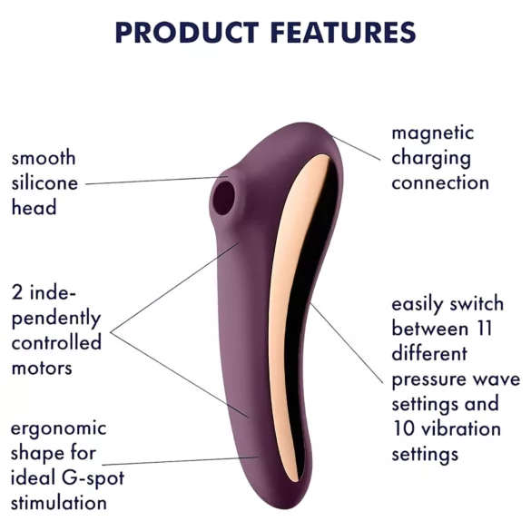 Satisfyer Dual Kiss - 2-i-1 vaginal og klitoris vibrator (lilla)
