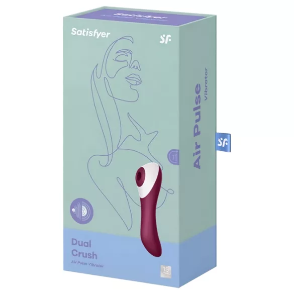 Satisfyer Dual Crush 2-i-1 klitorissugerder + G-punkt-vibrator (rød)