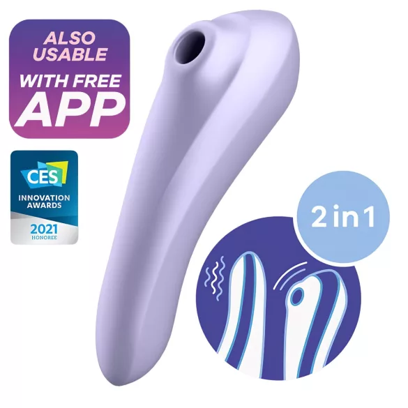 Satisfyer Dobbel Glede - smart 2-i-1 luftbølgevibrator (lilla)