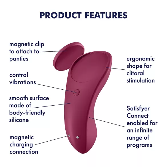 Satisfyer Sexy Secret - App-styrt trusevibrator (rød)