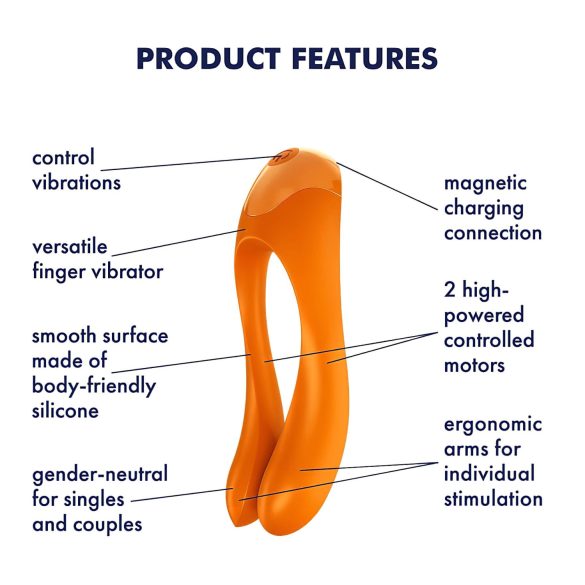 Satisfyer Candy Cane - oppladbar, vanntett to-armet vibrator (oransje)