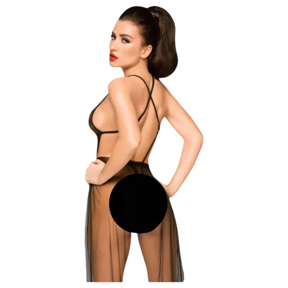 Penthouse Best Forplay - blondebody med tyllskjerf (svart) - M/L