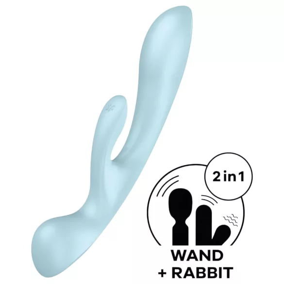 Satisfyer Triple Oh - oppladbar klitorisvibrator med arm (blå)