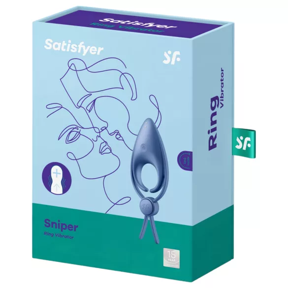Satisfyer Sniper - Oppladbar vibrasjons penisring (blå)