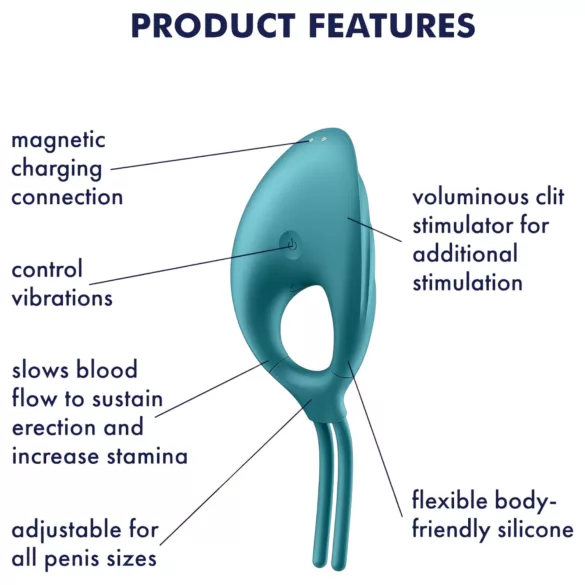 Satisfyer Swordsman - oppladbar vibrasjonsring for menn (grønn)