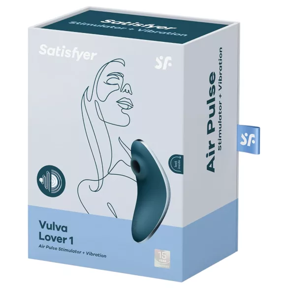Satisfyer Vulva Lover 1 - oppladbar luftbølger klitorisvibrator (blå)