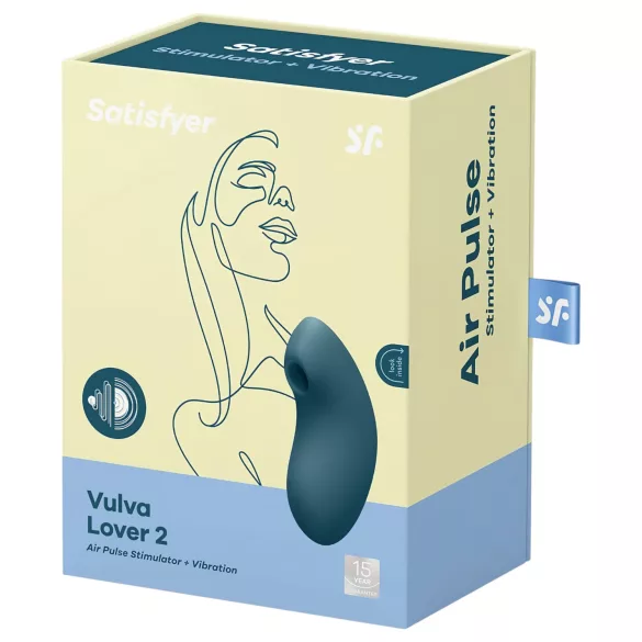Satisfyer Vulva Lover 2 - oppladbar lufttrykks-klitorisvibrator (blå)