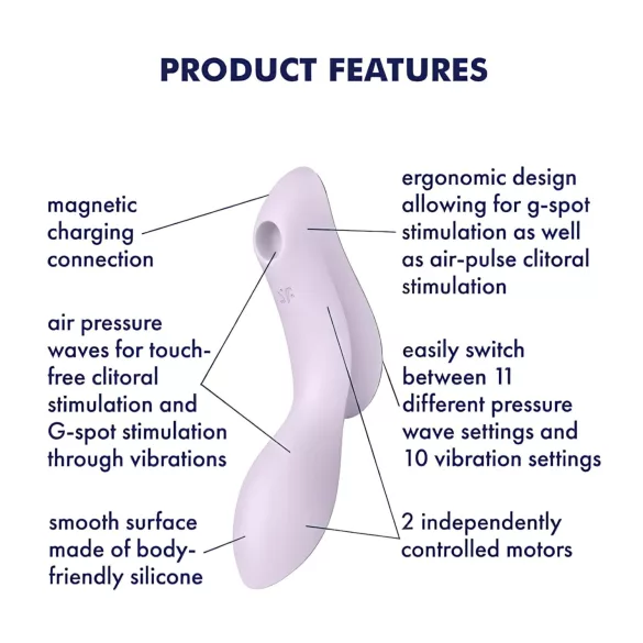 Satisfyer Curvy Trinity 2 - luftimpuls 2-i-1 vibrator (lilla)