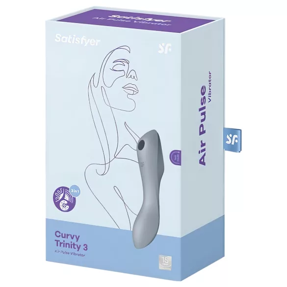 Satisfyer Curvy Trinity 3 - luftbølgevibrator 2-i-1 (grå)