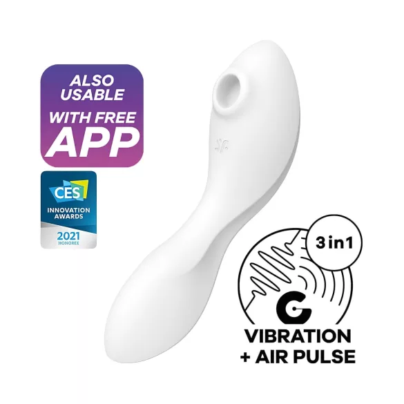 Satisfyer Curvy Trinity 5+ - smart 2-i-1 vibrator (hvit)