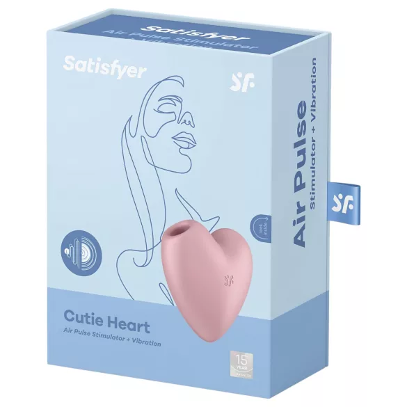 Satisfyer Cutie Heart - oppladbar lufttrykk klitorisstimulator (rosa)