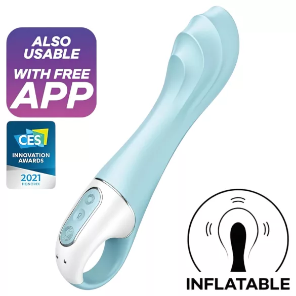 Satisfyer Air Pump Vibrator 5 - App-styrt (blå)