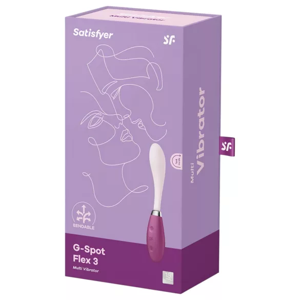 Satisfyer G-Spot Flex 3 - oppladbar G-punktvibrator (rosa-rød)
